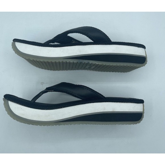 Y2K Vintage Lower East Side Women's Flip Flop Platform Sandals - BLACK, Size 8.5 - Picture 4 of 13